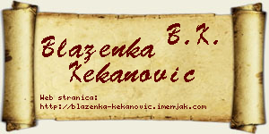Blaženka Kekanović vizit kartica